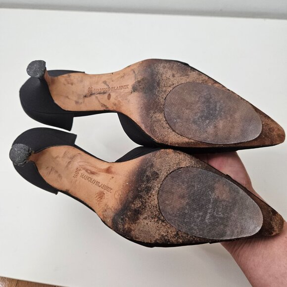 Manolo Blahnik Black D'Orsay Pumps - Picture 9 of 11